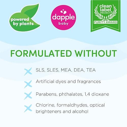 Dapple Baby Bottle Soap, Hypoallergenic Dish Soap for Baby Bottles, Powered by Plants, 1 Pump Included, Packaging May Vary, Fragrance Free, 16.9 Fl Oz (Pack of 3) thumbnail 10