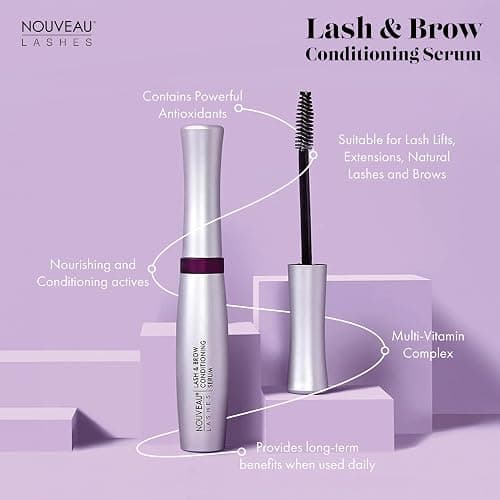 Nouveau Lashes Lash & Brow Conditioning Serum, Suitable for Use on Lash Extensions, Contains Powerful Antioxidants and Multi Vitamin Complex, Vegan, 8 ml thumbnail 4