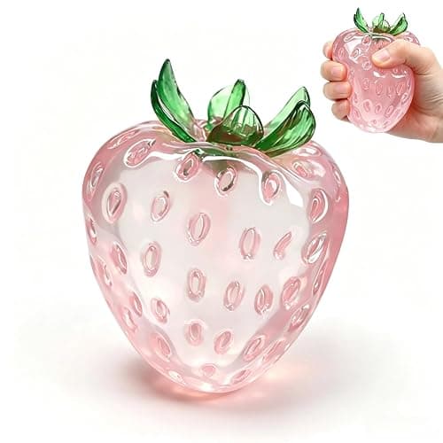 Soft Moldable Coconut Oil Strawberry Fidget Toy, Transparent TPR Squishy Sensory Toy for Adults Teens, Portable Desk Stress‑Relief Fruit Toy for Gifting and Daily Relaxation - Image 1