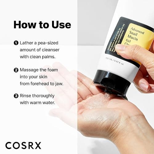COSRX Advanced Snail Mucin Gel Cleanser, 5.07 Fl Oz / 150 mL, Rich Daily Deep Cleansing Gel for Dry & Sensitive Skin, Korean Skin Care, Not Tested on Animals, No Parabens, Stocking Stuffers thumbnail 9