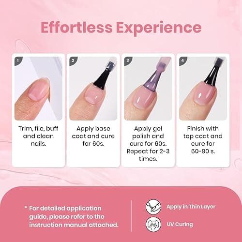 Beetles Neutral Gel Nail Polish 15ml Jelly Nude Pink Gel Polish Set Sheer Pink Soak Off UV LED Translucent Effect French Nail Art Spring Summer Manicure Gift for Women thumbnail 7