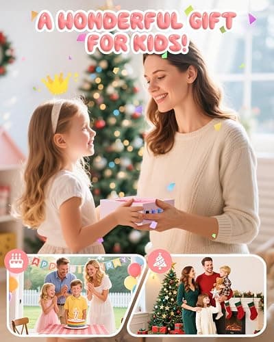 CAMCLID Kids Camera Instant Print, 1080P HD Kids Instant Camera with 32G Card & 3 Rolls Print Paper, Portable Toddler Toy, Christmas Birthday Gifts for Boys Girls Age 3-12 (Pink) thumbnail 7