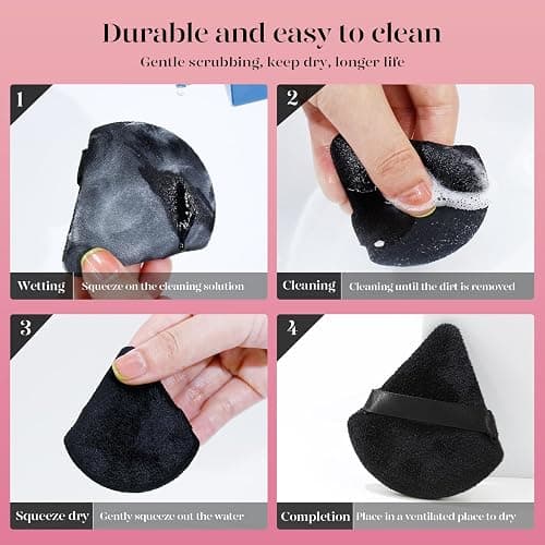 BEAKEY 12pcs Powder Puffs for Face Powder Triangle Powder Puff for Loose and Cosmetic Foundation, Makeup Puff for Contouring, Cloud Kiss Beauty Makeup Tools, Stocking Stuffers for Women thumbnail 8