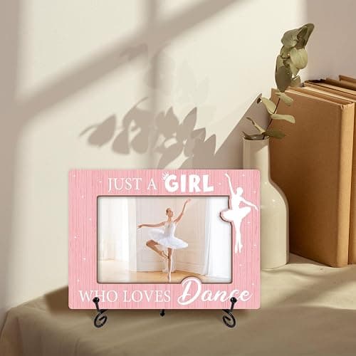 Qssfdgg Dance Picture Frame-Just A Girl Who Loves Dance, Dancer Gifts for Ballet Teacher Daughter Sister Friend, 4x6 Photos Frame with Stand for Home Office Tabletop Display Decorations-14 thumbnail 5