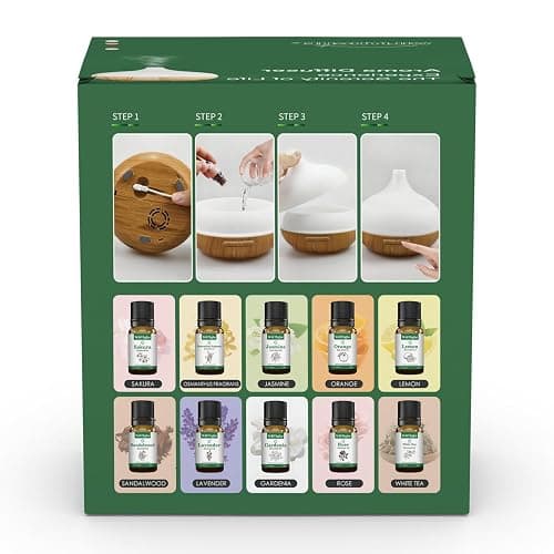 Aroma Diffuser Set for Essential Oils 500 ml Remote Control, 14 LED Colours & 4 Timer Settings - Ideal for Relaxation, Wellness & Aromatherapy thumbnail 5