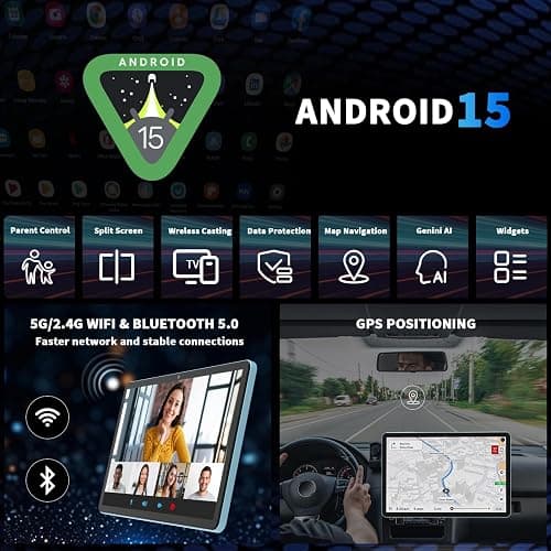 2026 10 Inch Tablet with Keyboard, Android 15 Tablet with Gemini AI, 24GB+256GB+2TB Expand, 2-in-1 Tablets with 8-Core, WiFi, 8000mAh, GMS, GPS, Electronic Tablets PC with Mouse, Case, Stylus (Black) thumbnail 4
