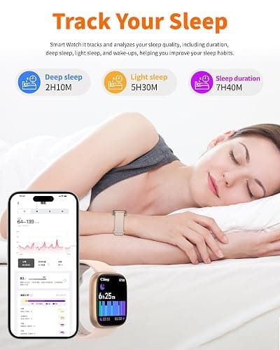 Smart Watch for Men Women, Bluetooth Calling, 1.83" HD Touch Screen Fitness Tracker, 100+ Sports Modes,Heart Rate Sleep Monitor， DIY Dial, IP68 Waterproof, Compatible with Android & iOS thumbnail 5