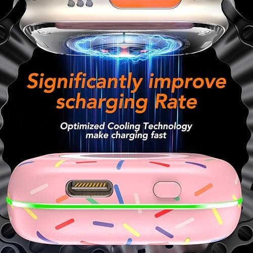 Portable Wireless Charger for Apple Watch 9,1200mAh Fast Charging iWatch Charger Keychain,Magnetic Wireless Travel Power Bank for Apple Watch Series11/ 10/9/8/7/6/SE/5/4/3/2/1/Ultra, Festival Gift thumbnail 5