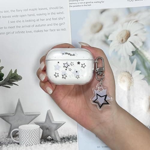AIIEKZ Compatible with AirPods Pro 2 Case Cover, Kawaii Clear Soft TPU Case with Cute Star Keychain for AirPods Pro 2nd Generation Case for Girls Women (Airpods Pro 2) thumbnail 6