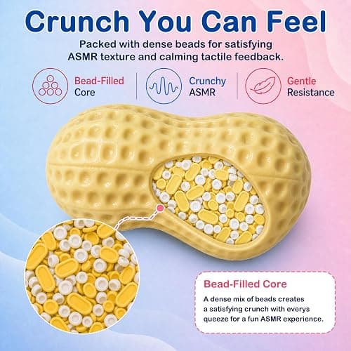 Tosgbv 2 Pack Crunchy Squishy Stress Ball, Peanut & Soap Block Flake Filled ASMR Fidget, Moldable Sensory Squeeze Toy with Premium Box, Party Favors & Gifts thumbnail 4