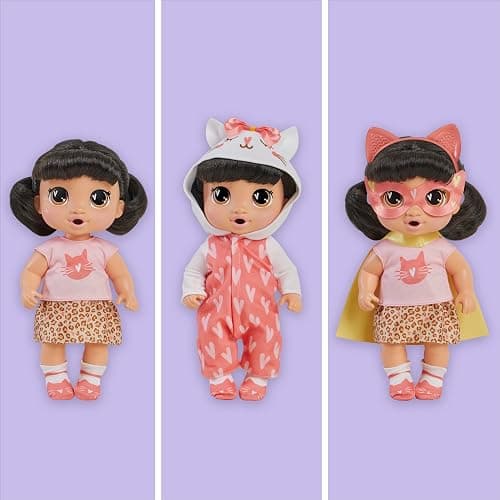 Baby Alive Super BFF Katie Kat Black Hair Dress Up Baby Doll Playset, 11 Inches, Toys for 3 Year Old Girls & Boys & Up (Amazon Exclusive) thumbnail 3