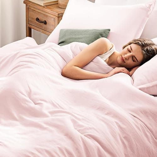 Quataly King Comforter Set Blushpink,3PCS Soft Lightweight Breathable Bedding Comforter Sets for All Season, King Size(104''×90'' Comforter & 2 Pillowcases) thumbnail 3