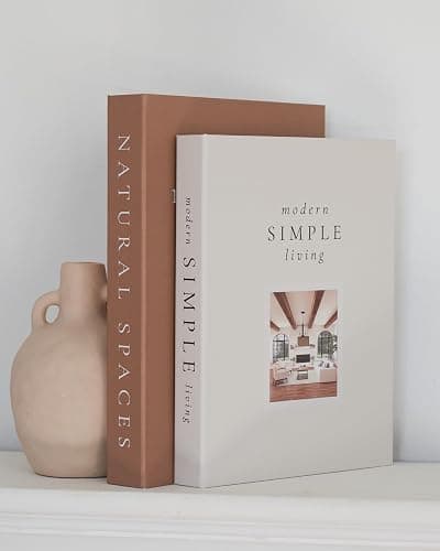Beautiful Decorative Books - Set of 2 Boxes Enhance Your Coffee Table, Bookshelf or Mantel Shelf Decor - Aesthetic Fake/Faux Books for Modern Home Decoration, Photo Storage and as a Keepsake Box thumbnail 9