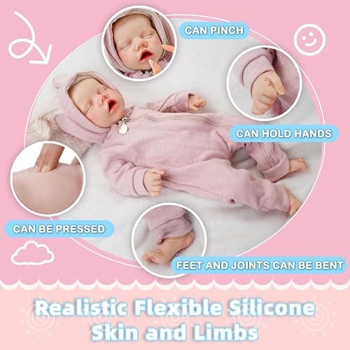GiggleBabble Realistic Reborn Baby Doll - 17 Inch Full Silicone Doll & Lifelike - Cherished Companion and Excellent Gift for Kids - Christmas & New Year Present thumbnail 5