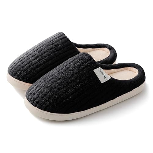 HUXMEYSON Slippers for Women, Warm Memory Foam Comfy House Slippers with Anti-Skid Rubber Sole for Indoor and Outdoor - Image 1