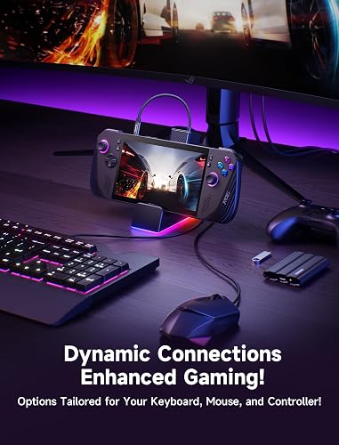 JSAUX Docking Station for ROG Ally X/ROG Ally/Steam Deck/Legion Go, 7-in-1 ROG Ally X Dock with RGB Cooling Fan, HDMI 4K@120Hz, Gigabit Ethernet, Dual USB & USB C 3.0, 100W PD Charging - HB0705 thumbnail 8