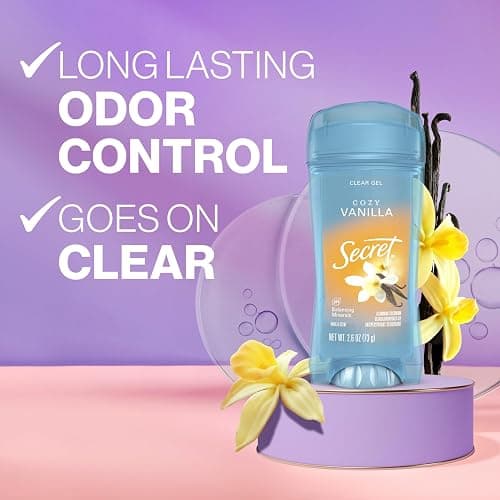 Secret Fresh Antiperspirant Deodorant for Women, 72hr Breathable Sweat & Odor Protection, Instant Freshness & Gentle, PH Balancing Minerals, Clear Gel, Cozy Vanilla Scent, 2.6 oz thumbnail 2