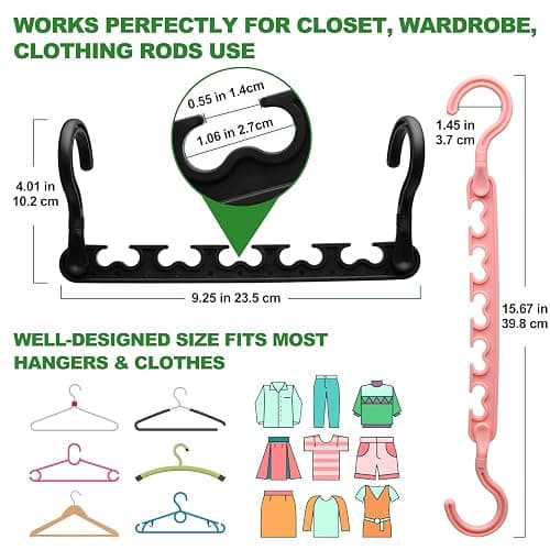 8-Pack-Closet-Organizers-and-Storage,Sturdy Organization-and-Storage-Hangers-Space-Saving for Wardrobe,Dorm-Room-Essentials for College Students Girls Smart Clothes Hanger thumbnail 2