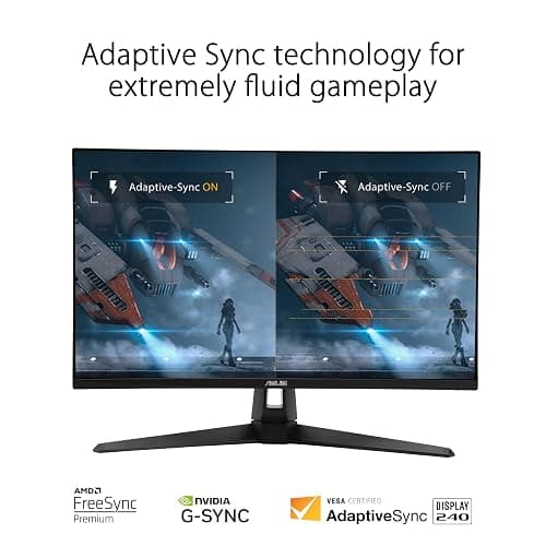 ASUS TUF Gaming 27” 1440P Gaming Monitor (VG27AQM1A) - QHD (2560 x 1440), 260Hz, 1ms, Fast IPS, Extreme Low Motion Blur Sync, Freesync Premium, G-SYNC Compatible, DisplayHDR400, 3 Year Warranty thumbnail 4