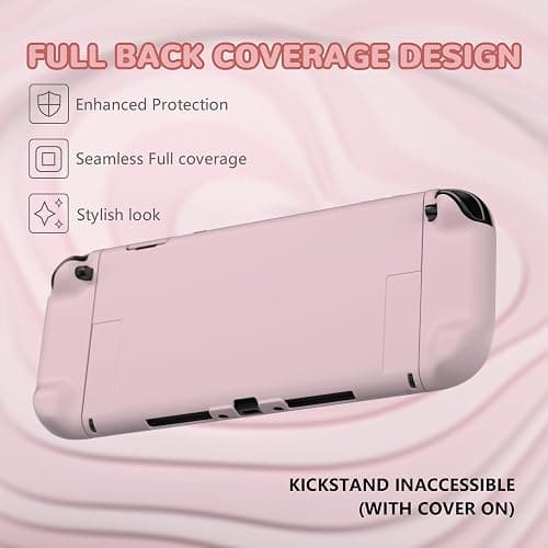 PlayVital Hard Case for Nintendo Switch 2 with Extra Stand & Thumb Grip Caps | Split Design, Dockable Protective Full-Body Shell Cover for Nintendo Switch 2 | Solid Color Series, Cherry Blossoms Pink thumbnail 6