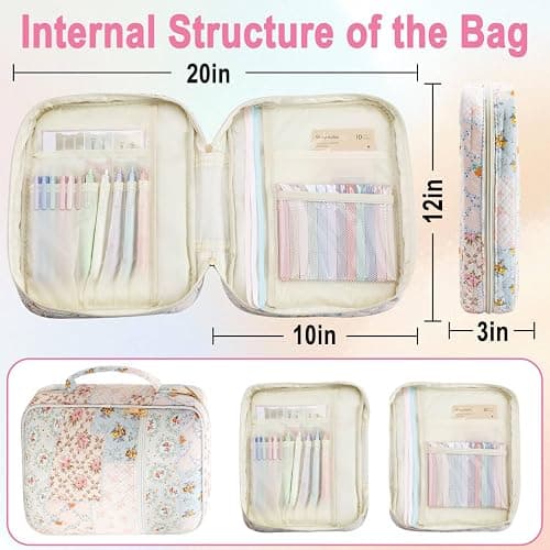 Bible Cover Case Study Supplies for Women Gifts Large Bible Cover with Highlighters Pens Tabs Cute Quilted Carrying Case Bible Journal Kit Accessories Christian Gifts Bible Sticky Notes A thumbnail 3