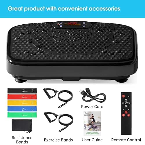SoftGym Vibration Plate Exercise Machine for Lymphatic Drainage,Power Vibrate Stand Shake Board 450 Lbs Capacity Whole Body Workout Waver with Fitness Resistance Bands Weight Loss Gifts for Women Men thumbnail 8