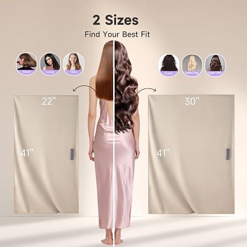 Umisleep 100% Microfiber Hair Towel, 41" x 22" Super Absorbent Towel Wrap with Elastic Loop, Large Curly Hair Towel for Women Long, Thick Hair, Camel thumbnail 4