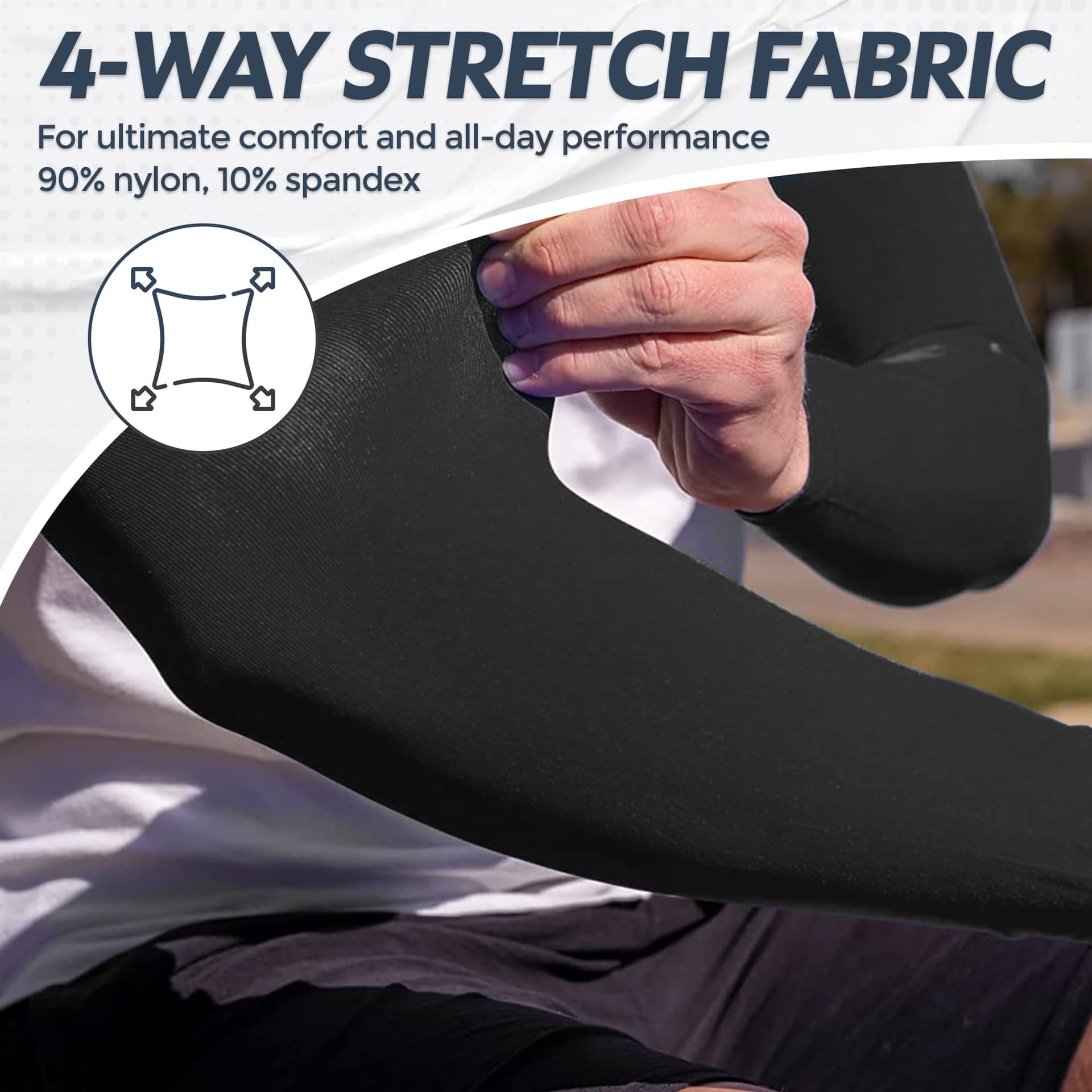 UV Protection Cooling Arm Sleeves - UPF 50 Compression Arm Sleeves for Men/Women/Students for Elbow Brace, Baseball, Basketball, Football, Cycling Sports thumbnail 3