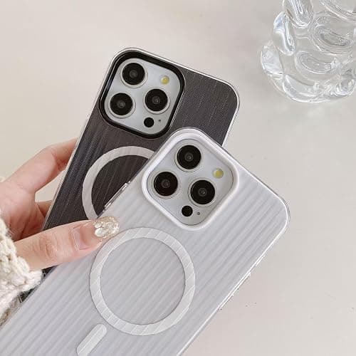 Case for iPhone 13,Cute Candy Vertical Stripe Drop-Protection Slim Anti-Slip with Wireless Charging Shockproof TPU+PC Magnetic Phone Case for iPhone 13,6.1 inch 2021 (Yellow) thumbnail 7