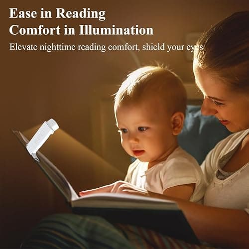 Alyvisun Lumière de lecture, 3 Modes de Couleur & 5 Niveaux de Luminosité Réglables, [Fonction Minuterie & Rechargeable via USB] Lampe à Pince pour Livres au Lit, Autonomie de 80 Heures (blanc) thumbnail 2