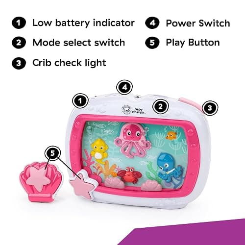 Baby Einstein Sea Dreams Soother Musical Crib Toy and Sound Machine, Pink, Newborn and up thumbnail 4