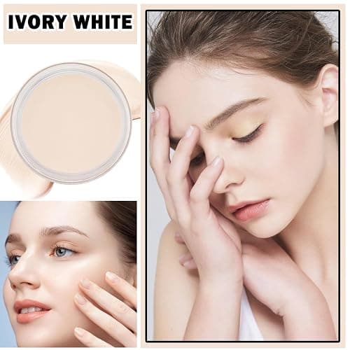 Cream Concealer Makeup Palette Matte Full Coverage Concealer with Brush Color Corrector Correcting Under Eye Concealer Palette for Dark Circles - 01 Ivory White thumbnail 2