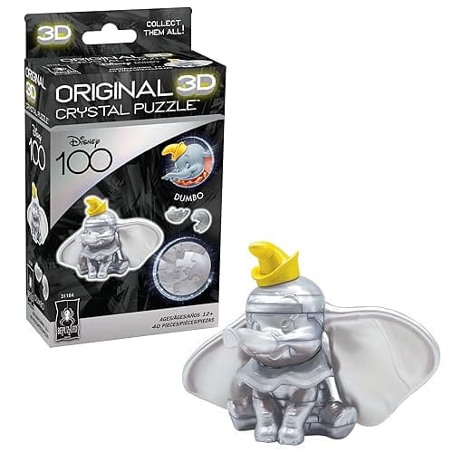 BePuzzled | Disney Platinum Dumbo Original 3D Crystal Puzzle, Ages 12 and Up