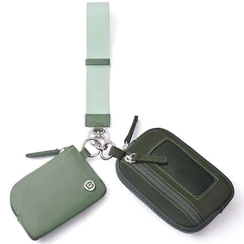 POIUGOYA Nylon Wristlet Wallets, Dual Pouch Keychain Wristlet Wallet, RFID Small Wallet With Coin Pouch,ID Window For Travel - Image 1