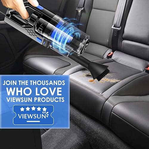 Viewsun Car Cleaning Kit, Car Interior Detailing Kit with High Power Handheld Vacuum, Detailing Brush Set, Windshield Cleaner, Cleaning Gel, Complete Auto Accessories for Men, Women thumbnail 8
