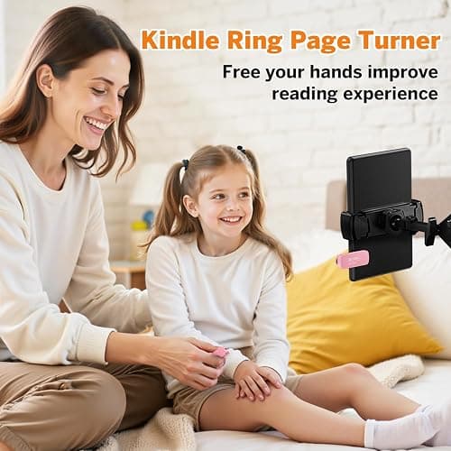 Page Turner Ring for Kindle,Remote Control for iPhone iPad Android Tablets E-Readers,Clicker Page Turner for Kindle Accessories for Camera Video Record&Shutter Selfie (Pink) thumbnail 2