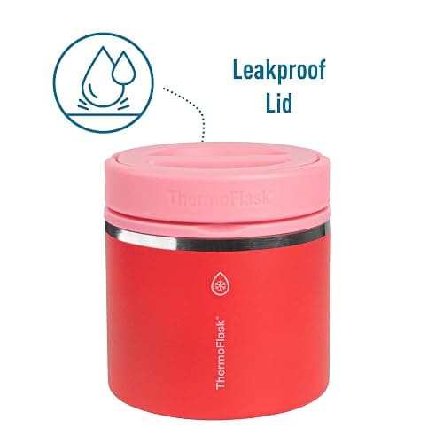 ThermoFlask 20 oz Double Wall Insulated Food Jar, 2-Pack, Raspberry + Candy Pink / Shamrock + Citron thumbnail 4