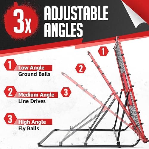 Baseball Rebounder Net, 3/5 Adjustable Angles 4x4.5FT Pitch Back Baseball Softball Volleyball Rebounder with 2 Strike Zones, UV Resistant, Pitchback Trainer for Ground, Line Drive & Fly Balls thumbnail 3