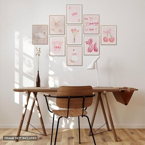 Elegend Coquette Room Decor - 9pcs Coquette Wall Decor, Coquette Posters, Pink Room Decor Coquette, Coquette Wall Art Prints, Coquette Posters for Girl Bedroom Decorations thumbnail 7