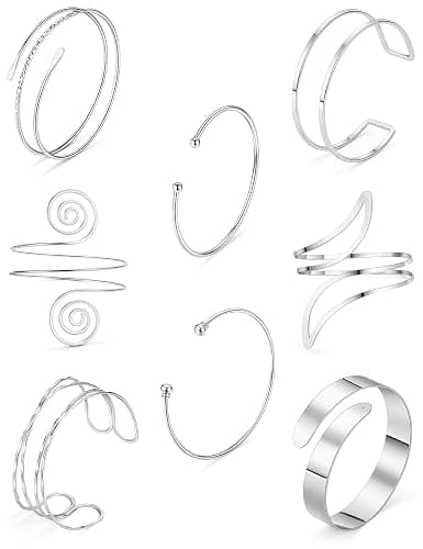 Arm Cuff Bracelet for Women Arm Layered Cuff Bangles Adjustable Coil Swirl Armlet ArmBand Stackable - Image 1