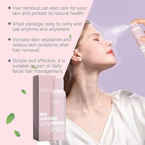 Hair Identifier Spray For Face Shaving, Hair Identifying Spray, Face Hair Identifier Spray, Moisturizing And Skin Care Dermaplaner Set Spray, suitable for all skin types(1 Spray + 4 Razors) thumbnail 3