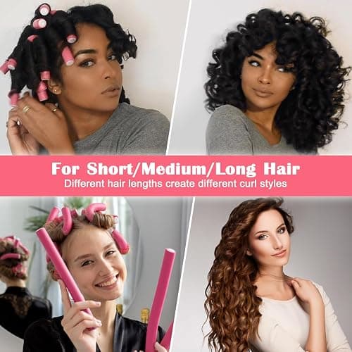AIDUCHO Heatless Hair Curlers 42PCS Flexible Hair Rollers 7" Soft Foam Hair Curlers No Heat Bendable Curling Rods for Short Medium Long Hair, 7 Colors & Sizes thumbnail 7