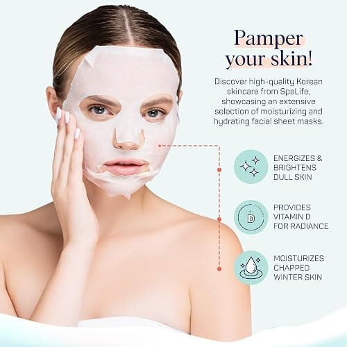 SpaLife Beauty Winter Skin Christmas Face Mask Bundle | Korean Facial Masks | Hydrating, Moisturizing and Firming Sheet Mask Set | Christmas Gifts for Women | 12 Pack thumbnail 6