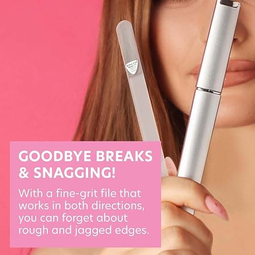 Bona Fide Beauty Czech Glass Nail Files for Natural Nails (Clear) - 1Pc Crystal Nail Filer, Nano Glass File with Case Handcrafted in The Czech Republic thumbnail 5