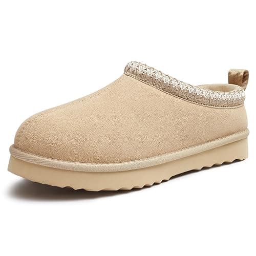 bebealy Genuine Suede Fuzzy Slippers for Women Winter Warm House Shoes Cozy Mini Boots for Indoor Outdoor thumbnail 2