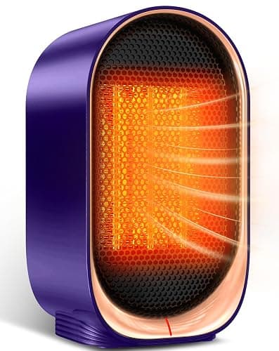 Space Heater, Portable Desk Heater for Indoor Use, Ultra Quiet & Compact | Small Electric Heaters with Overheat & Tip-Over Protection, Fast & Efficient Heating for Office Bedroom Bathroom, Purple - Image 1
