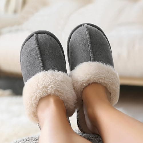 Litfun Women's Fuzzy Memory Foam Slippers Fluffy Winter House Shoes Indoor and Outdoor thumbnail 2
