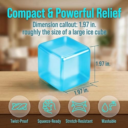 Squishy Ice Cube Stress Balls, Slow Rising Stress Relief Toy, Squeeze Ball Fidget Toys for Adults Teens Boys Girls, Sensory Toys for Kids with Autism, Party Favors Gifts (Blue) thumbnail 2