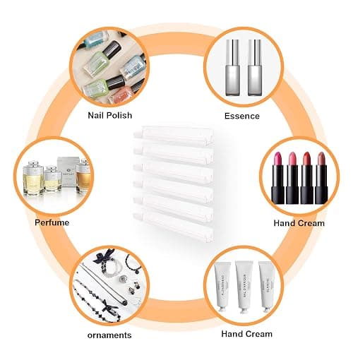 BTremary 15" Acrylic 6 Shelves Nail Polish Wall Mounted Holder Paint Organizer Storage Rack Clear Hanging Nail Polish Shelf Floating Wall Mount Nursery Bookshelves Vinyl Display Record Holder. thumbnail 3