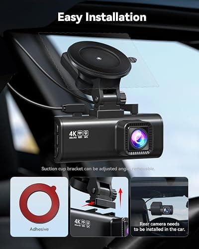 REDTIGER F7NP 4K Dash Cam Front Rear, STARVIS 2 Sensor, Free Card Included | 5.8GHz WiFi-20MB/s Download, WDR Night Vision, Wide Angle, G-sensor Incident Detection, 24H Parking Mode(Hardwire kit needed) thumbnail 8
